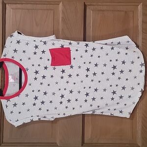 No Boundaries Star Print Tee - Red and Black